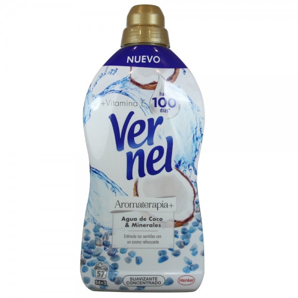 Vernel suavizante Agua de Coco y Minerales 54 + 3 lavados GRATIS