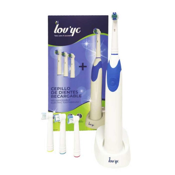 Lovyc recargable cepillo de dientes electrico 4 cabezales 1un