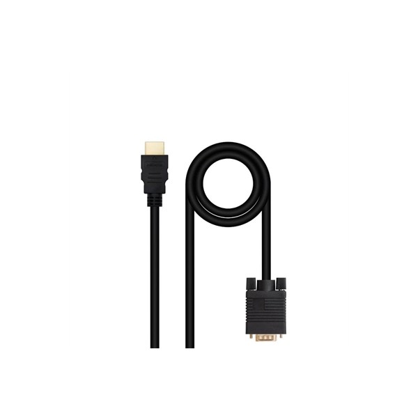 Nanocable conversor hdmi a vga m-m, 1.8 m negro