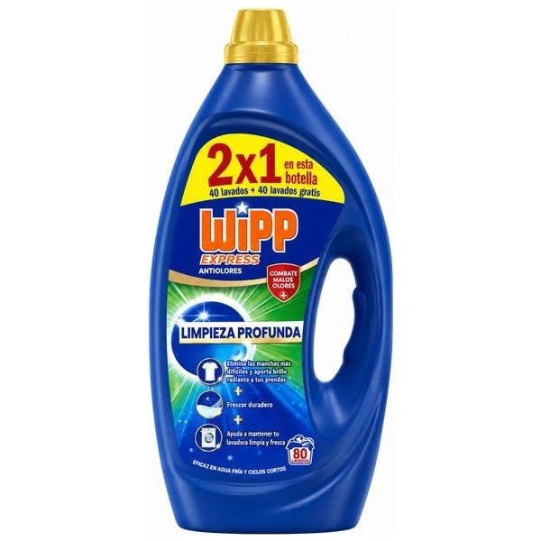 Wipp express detergente limpieza profunda antiolores 80 lavados